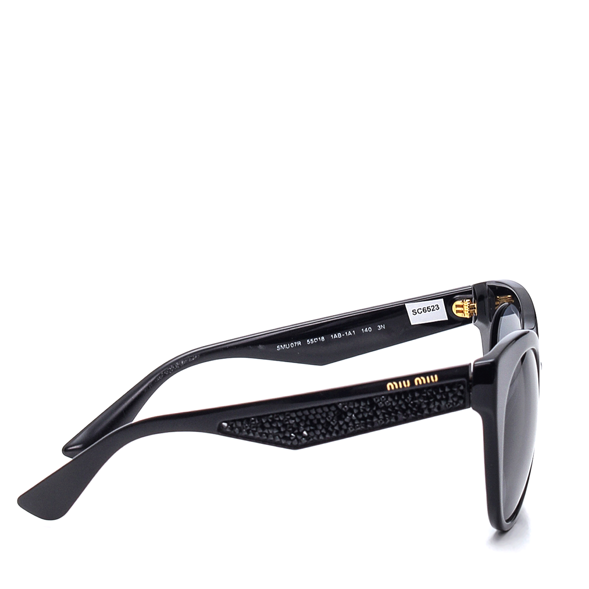 Miu Miu - Black Crystal Cat Eye Sunglasses